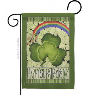 Happy St. Patrick's Day Rainbow Garden Flag | St. Patrick's Day