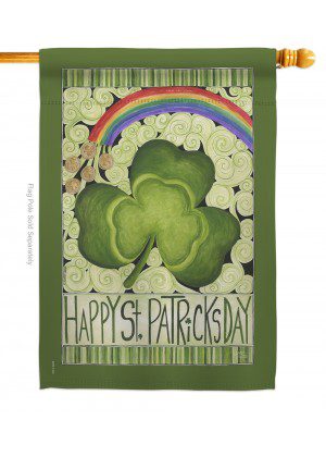 Happy St. Patrick's Day Rainbow House Flag | Yard, House, Flags