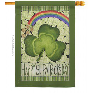 Happy St. Patrick's Day Rainbow House Flag | Yard, House, Flags
