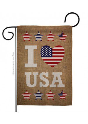 I Love USA Garden Flag | Patriotic, 4th of July, Cool, Garden, Flags