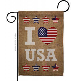 I Love USA Garden Flag | Patriotic, 4th of July, Cool, Garden, Flags