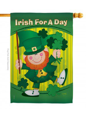 Irish For A Day House Flag | St. Patrick's Day, Double Sided, Flags