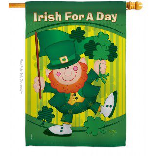 Irish For A Day House Flag | St. Patrick's Day, Double Sided, Flags
