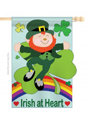 Irish At Heart House Flag | St. Patrick's Day, Applique, Cool, Flags