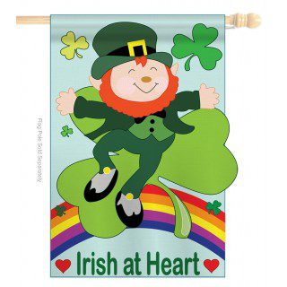 Irish At Heart House Flag | St. Patrick's Day, Applique, Cool, Flags