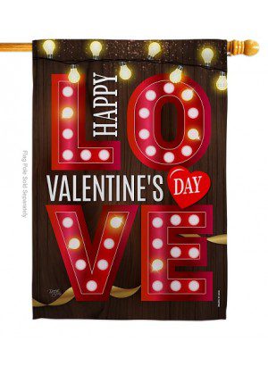 Lightful Valentine Love House Flag | Valentine, Yard, House, Flags