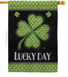 Lucky Day Clover House Flag | St. Patrick's Day, Two Sided, Flags