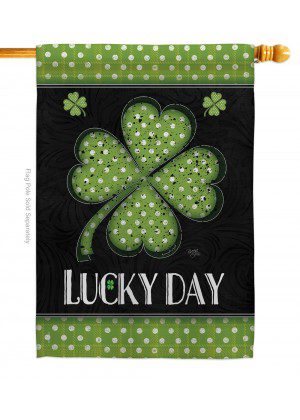 Lucky Day Clover House Flag | St. Patrick's Day, Two Sided, Flags