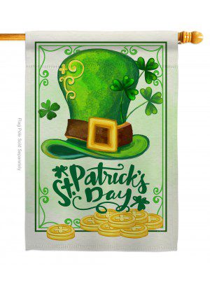 Lucky Hat St. Pat Day House Flag | St. Patrick's Day, House, Flags