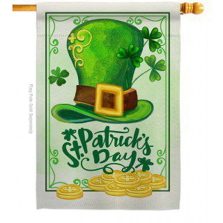 Lucky Hat St. Pat Day House Flag | St. Patrick's Day, House, Flags