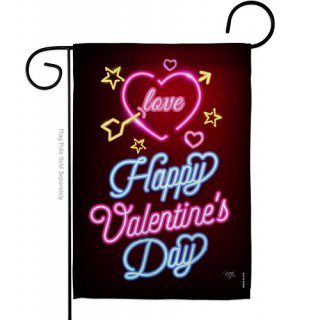 Neon Valentines Love Garden Flag | Valentine, Cool, Garden, Flags