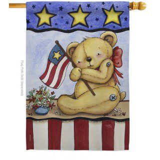 Pat Bear House Flag | Patriotic, 4th of July, Yard, House. Flags