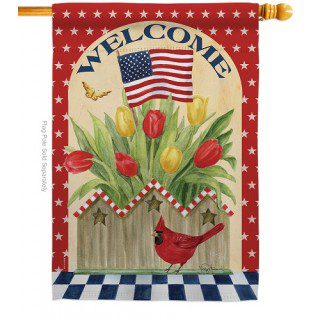 Patriotic Flowers House Flag | Patriotic, Welcome, House, Flags