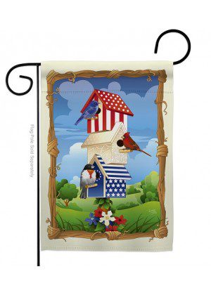 Star Spangled Birdhouse Garden Flag | Patriotic, Bird, Cool, Flags