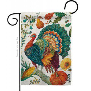 Suzani Turkey Garden Flag | Thanksgiving, Bird, Fall, Garden, Flag