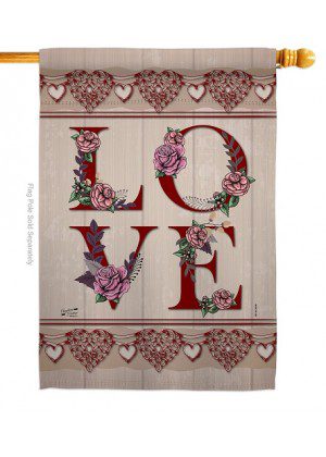 Classic Valentine Love House Flag | Valentine, Double Sided, Flags