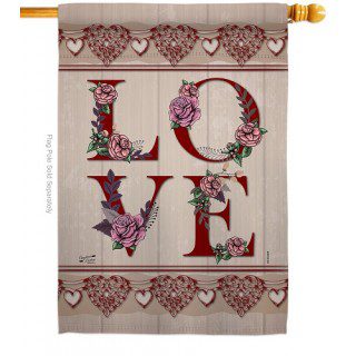 Classic Valentine Love House Flag | Valentine, Double Sided, Flags