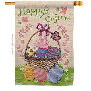 Happy Easter Colorful Basket Eggs House Flag | Easter, Flags