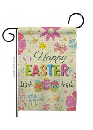 Happy Easter Colorful Flowers Garden Flag | Easter, Garden, Flags