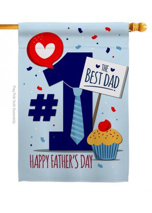 Number 1 Dad House Flag | Father's Day, Double Sided, Flags