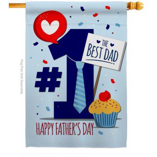 Number 1 Dad House Flag | Father's Day, Double Sided, Flags