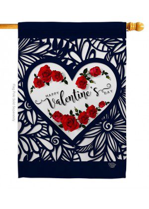 Roses Are Love House Flag | Valentine, Valentine's Day, Flags