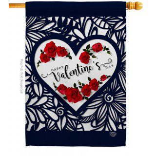 Roses Are Love House Flag | Valentine, Valentine's Day, Flags