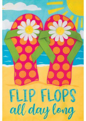 Beach Flip Flops Flag | Applique, Summer, Cool, Garden, Flags