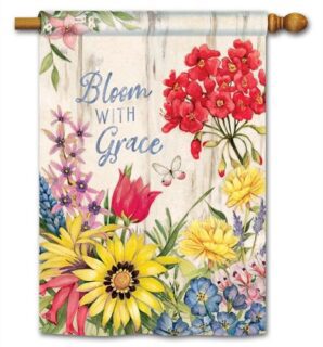Bloom with Grace House Flag | Inspirational, Outdoor, House, Flag