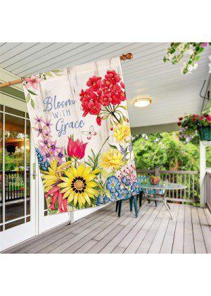 Bloom with Grace House Flag | Inspirational, Outdoor, House, Flag