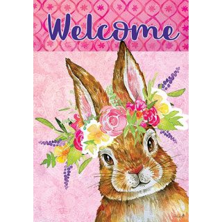 Bunny Wreath Flag | Easter, Decorative, Welcome, Lawn, Flags