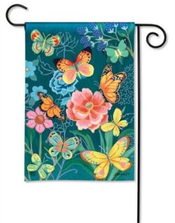 Colorful Butterflies Garden Flag | Floral, Spring, Yard, Garden, Flag