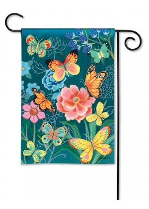 Colorful Butterflies Garden Flag | Floral, Spring, Yard, Garden, Flag