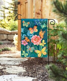 Colorful Butterflies Garden Flag | Floral, Spring, Yard, Garden, Flag