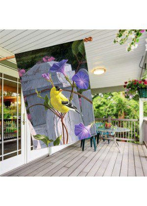 Finch and Flowers House Flag | Floral, Bird, Outdoor, House, Flags