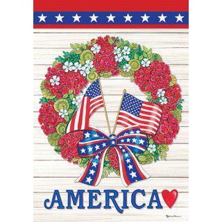 Flag Wreath Flag | Patriotic, 4th of July, Decorative, Lawn, Flags