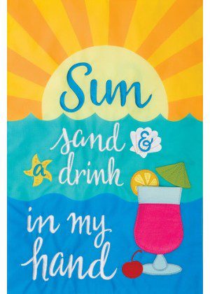 Sun & Sand Flag | Applique, Spring, Summer, Cool, Garden, Flags