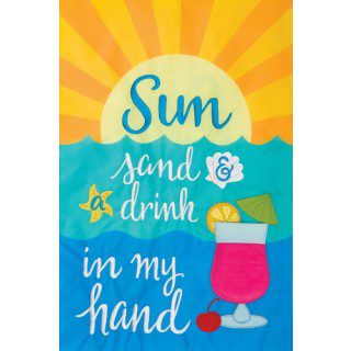 Sun & Sand Flag | Applique, Spring, Summer, Cool, Garden, Flags