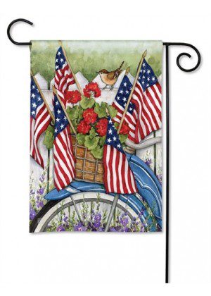 Red White and Blue Bike Garden Flag | Patriotic, 4th of July, Flags