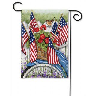 Red White and Blue Bike Garden Flag | Patriotic, 4th of July, Flags