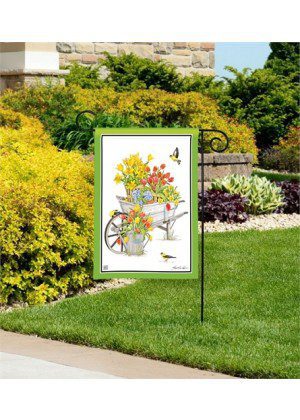 Springtime Wheelbarrow Garden Flag | Spring, Floral, Garden, Flag