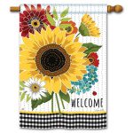 Sunflower Checks House Flag | Farmhouse, Floral, House, Flags