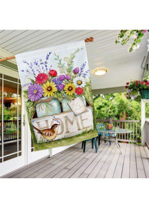 Welcome Home House Flag | Inspirational, Floral, House, Flags