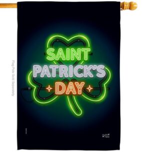 Saint Pat Neon House Flag | St. Patrick's Day, Two Sided, Flags