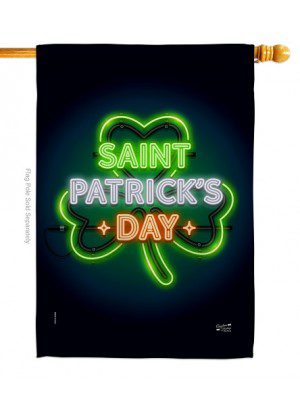 Saint Pat Neon House Flag | St. Patrick's Day, Two Sided, Flags