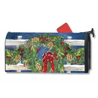 Winter Wreath Mailbox Cover | Mailbox Wraps | Mailbox Covers