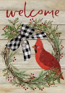 Cardinal Wreath Flag | Winter, Welcome, Decorative, Lawn, Flags