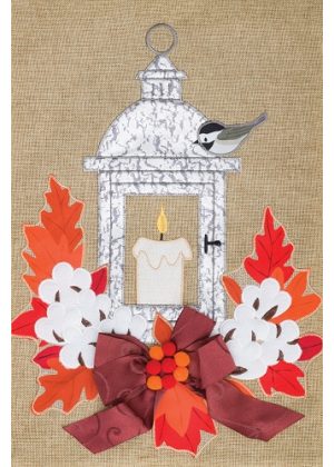 Fall Lantern Burlap Flag | Burlap, Fall, Bird, Cool, Garden, Flags