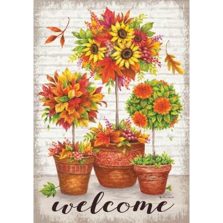 Fall Topiary Flag | Fall, Welcome, decorative, Lawn, Cool, Flags