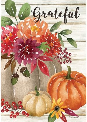Grateful Floral Flag | Fall, Farmhouse, Floral, decorative, Flags